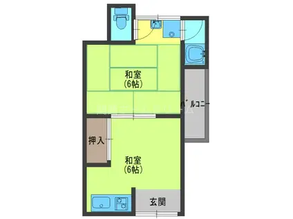 中野文化(1DK/2階)の間取り写真