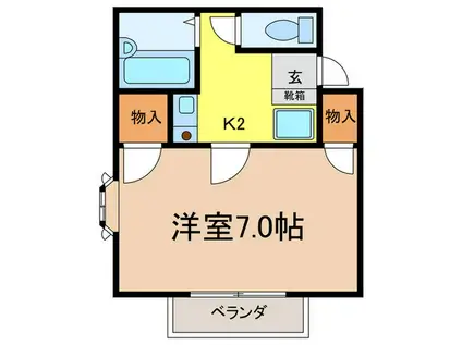 サントルリヴィエール(1K/1階)の間取り写真