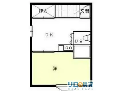 ビバ東三国(1DK/3階)の間取り写真