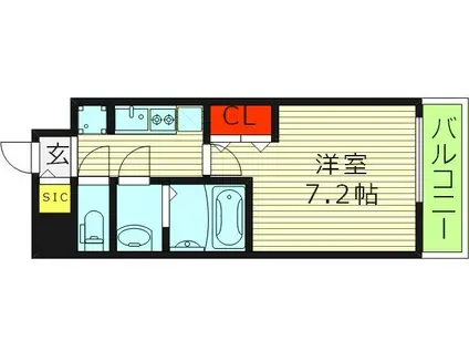 アドバンス大阪アネラ(1K/2階)の間取り写真