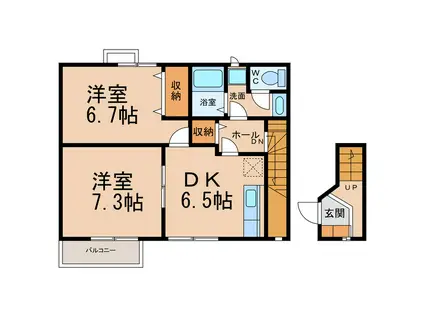 コータ・コート(2DK/2階)の間取り写真