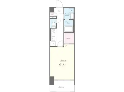 ライツ福助(1K/3階)の間取り写真