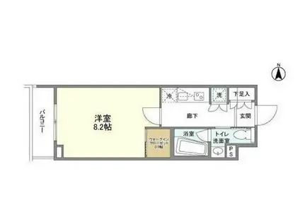 コンフォリア桜上水(1K/2階)の間取り写真