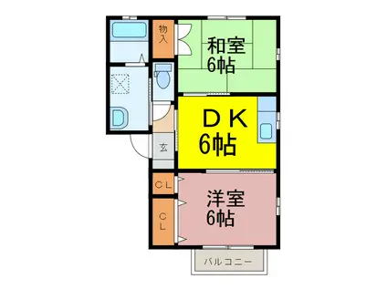 グランシードマロニエA(2DK/1階)の間取り写真