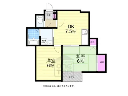 メゾン上田(2DK/1階)の間取り写真
