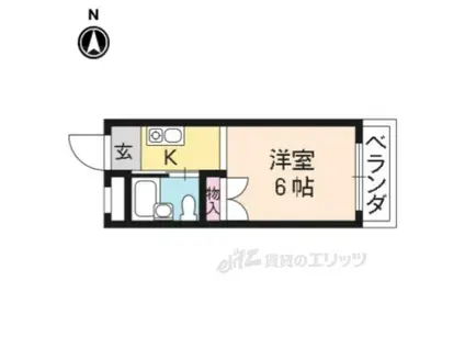 ヴィラ御前(1K/2階)の間取り写真