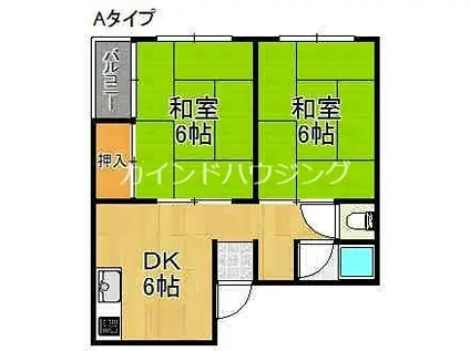 メゾン安立(2DK/3階)の間取り写真