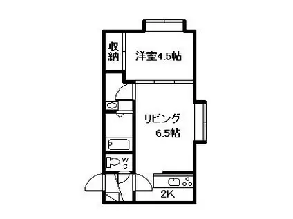 オーベルジュ10(1DK/1階)の間取り写真
