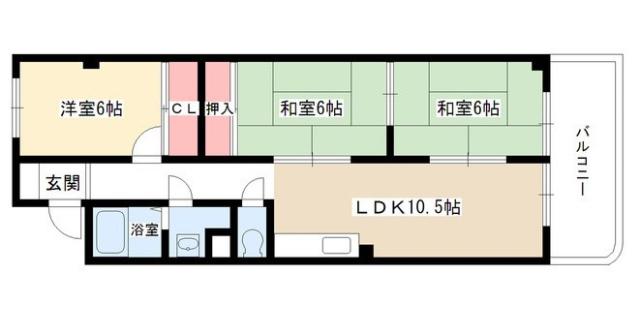 サンローヤル名東(3LDK/6階)の間取り写真