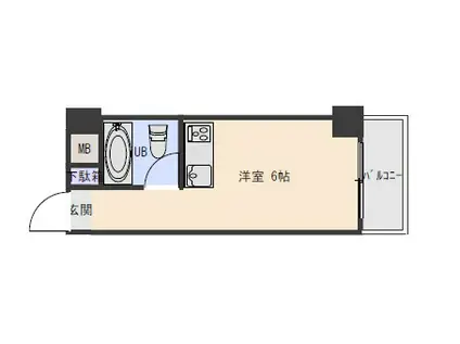 カルム徳山(ワンルーム/8階)の間取り写真