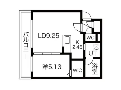 シンシア北8条(1LDK/3階)の間取り写真