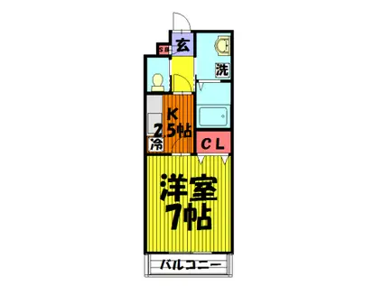 ヒルズ吉町(1K/1階)の間取り写真