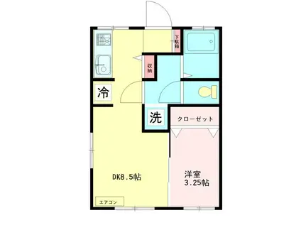 飯塚荘(1LDK/2階)の間取り写真