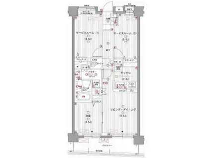 ガーラ・レジデンス六町(2SLDK/3階)の間取り写真
