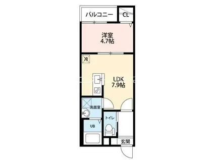 ミュー大喜(1LDK/1階)の間取り写真