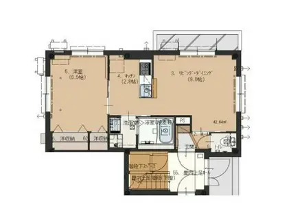 デュランタ菊名(1LDK/1階)の間取り写真