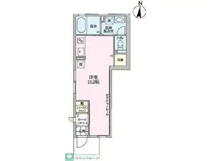 KOOLINA(ワンルーム/1階)の間取り写真