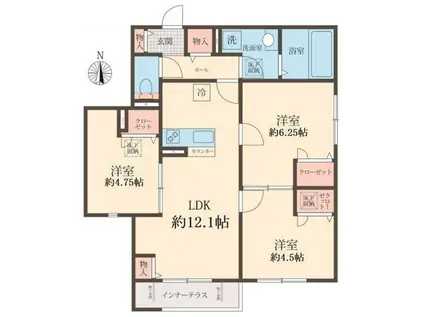 仮足立区千住旭町 工事(3LDK/1階)の間取り写真