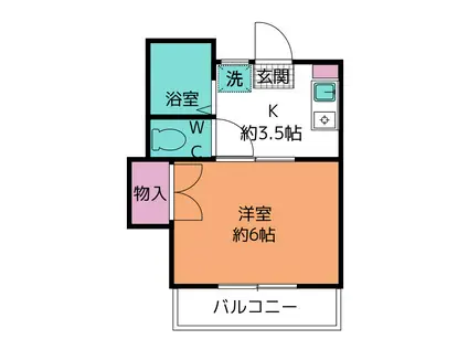 エンゼルII番館(1K/2階)の間取り写真