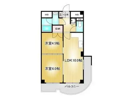 メゾンエトワール(2LDK/10階)の間取り写真