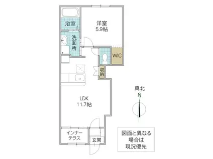 SCINTILLANTE(1LDK/1階)の間取り写真