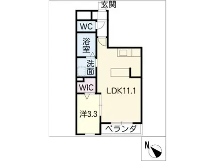 ヘーベルメゾン古井ノ坂(1LDK/2階)の間取り写真