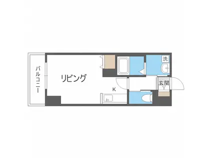 アルファスクエア北15条(1K/8階)の間取り写真