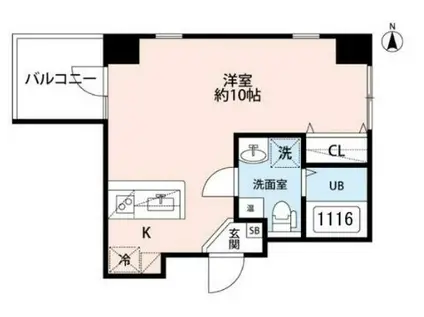 横浜ウエストレジデンス(ワンルーム/6階)の間取り写真