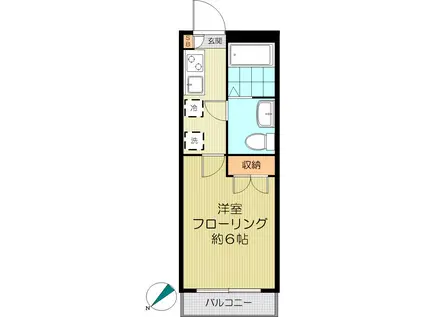 エヌエフ喜久井町(1K/2階)の間取り写真