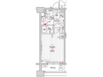 ガーラ・プレシャス清澄白河駅前(1K/10階)の間取り写真