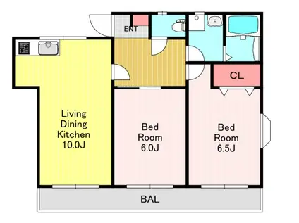 ツクバハイツ(2LDK/3階)の間取り写真