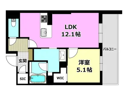 パルコートII(1LDK/2階)の間取り写真