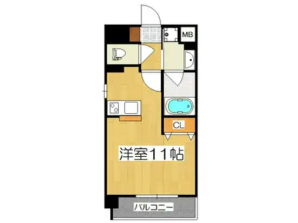 DODREAM寺町(ワンルーム/2階)の間取り写真