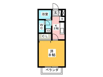 サンFRIENDS坂戸(1K/1階)の間取り写真