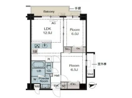 ラグゼナ東陽町(2LDK/6階)の間取り写真