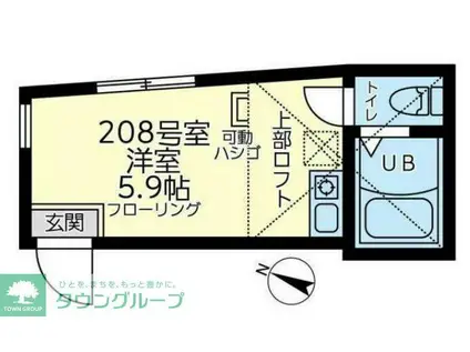 ユナイト生田マドンナストリート(ワンルーム/2階)の間取り写真