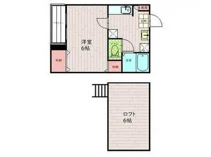 レガリータ薬院(1K/4階)の間取り写真