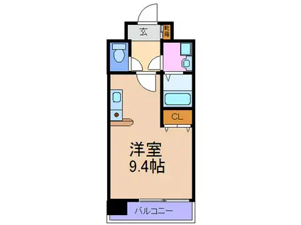 エクセレント上新16野里(ワンルーム/4階)の間取り写真