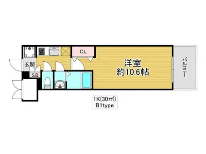 スプランディッド京橋イースト(1K/3階)の間取り写真