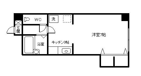 ウエルス光ヶ丘I(ワンルーム/1階)の間取り写真