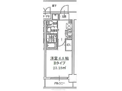 フレアコート梅田(1K/10階)の間取り写真