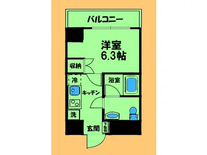 CONDE相模原(1K/2階)の間取り写真