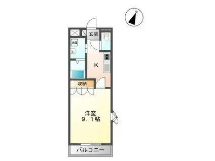 ヴィラ・コンフォースI番館(1K/2階)の間取り写真