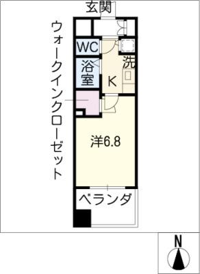 プレサンス泉セントマーク(1K/6階)の間取り写真