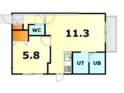 CANTABILE24 カンタービレ(1LDK/2階)の間取り写真