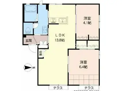 レーベンハイツ(2LDK/1階)の間取り写真