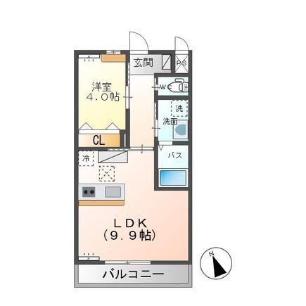 アリエッタ しもつけ(1LDK/1階)の間取り写真