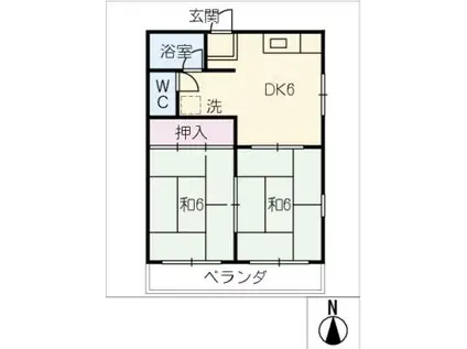 パークハイツいたくら(2DK/3階)の間取り写真