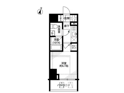 プレール・ドゥーク笹塚II(1K/12階)の間取り写真