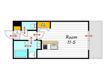 GRAND ETERNA岡山III(ワンルーム/8階)の間取り写真
